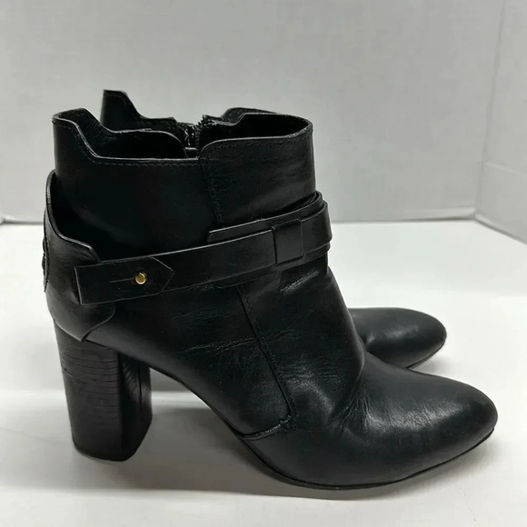 Tory Burch Colton Bootie 85 MM Galleo Leather Black Heeled Boots 50902 Size 10 - Picture 2 of 13